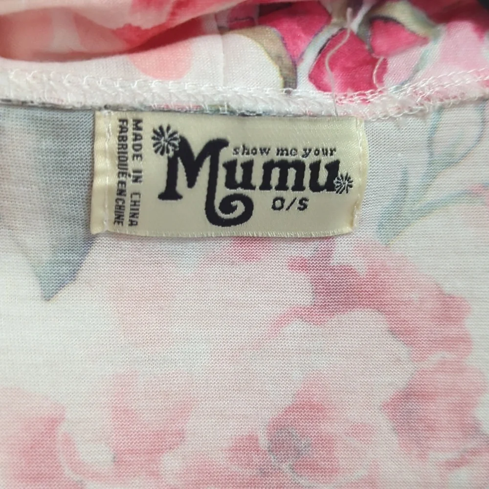 Show Me Your MuMu White And Pink Floral Print Waist Tie Robe One‎ Size